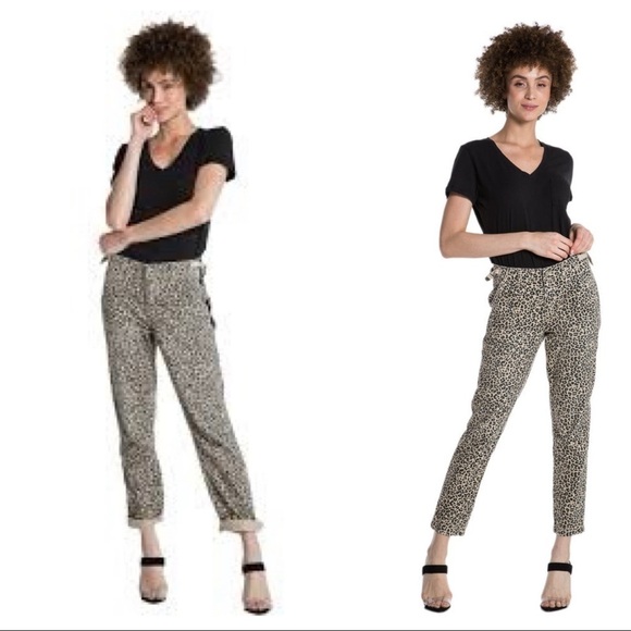 DA NANG Camile Leopard Print Camo Cargo Pant Sz M NWT 100% cotton